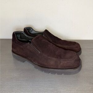 Donald J Pliner Ozzie Vintage Suede Loafers Made in Italy Brown Men Size 8.5 M